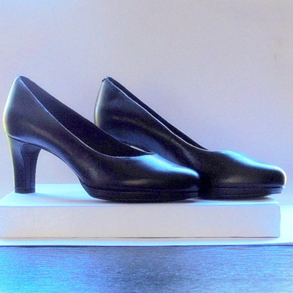 Rockport Black Leather Totalmotion, Trutech Heels Size 5.5 Unworn - Picture 12 of 14